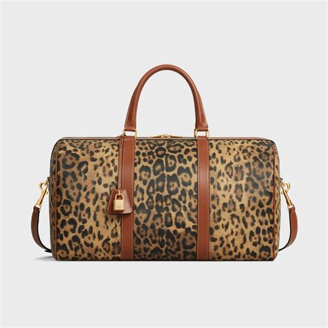 Medium Travel Bag in Celine canvas with leopard print